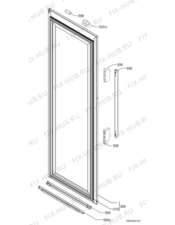 Взрыв-схема холодильника Electrolux ERW33911X - Схема узла Door 003